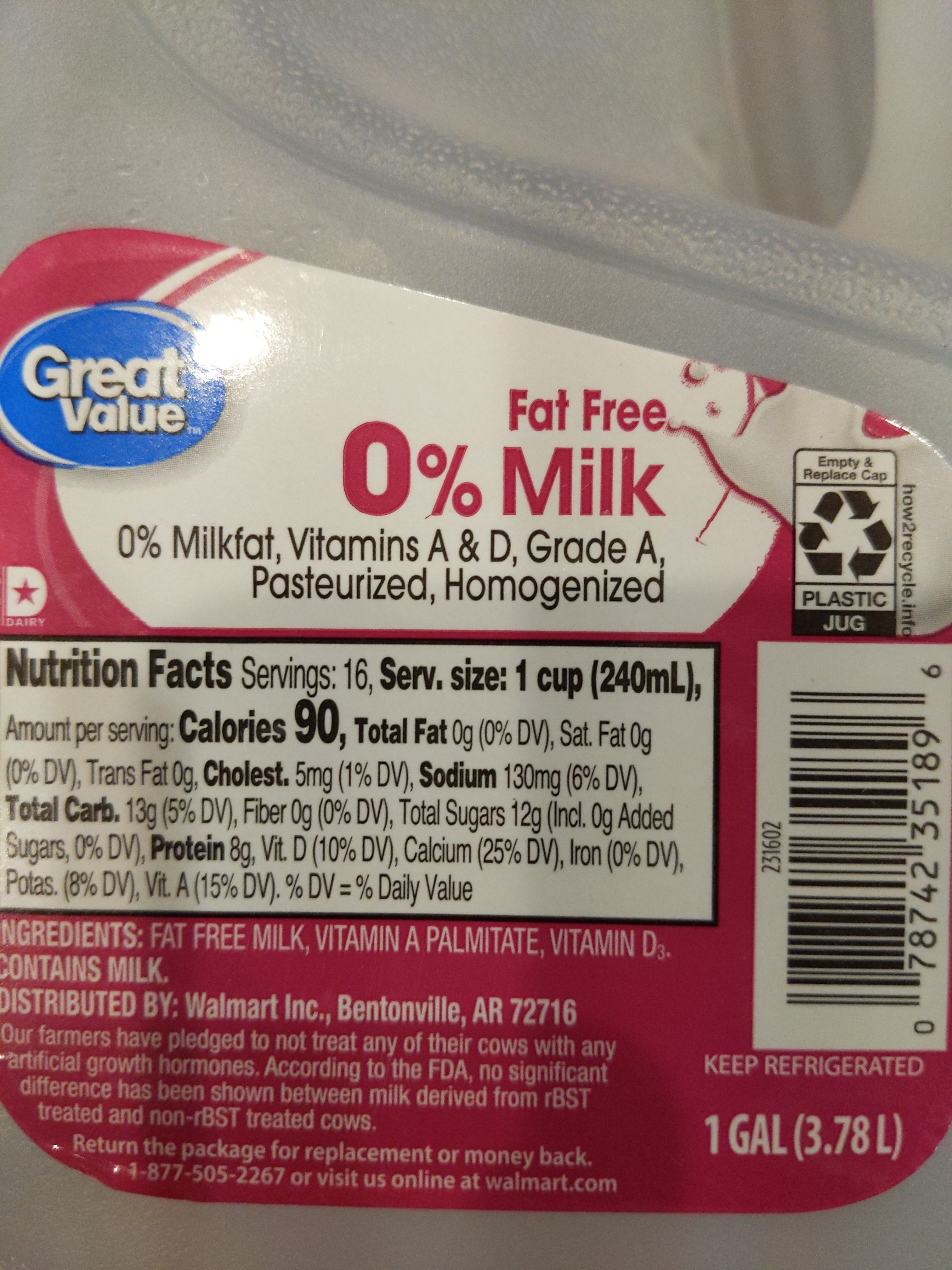 Fat Free 0% Milk